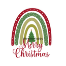 Merry Christmas Rainbow Sublimation Print for kids t-shirts