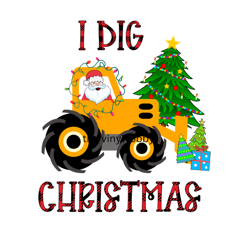 I Dig Christmas Sublimation Print for kids t-shirts