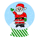 Snow Globe Santa Sublimation Print for kids t-shirts