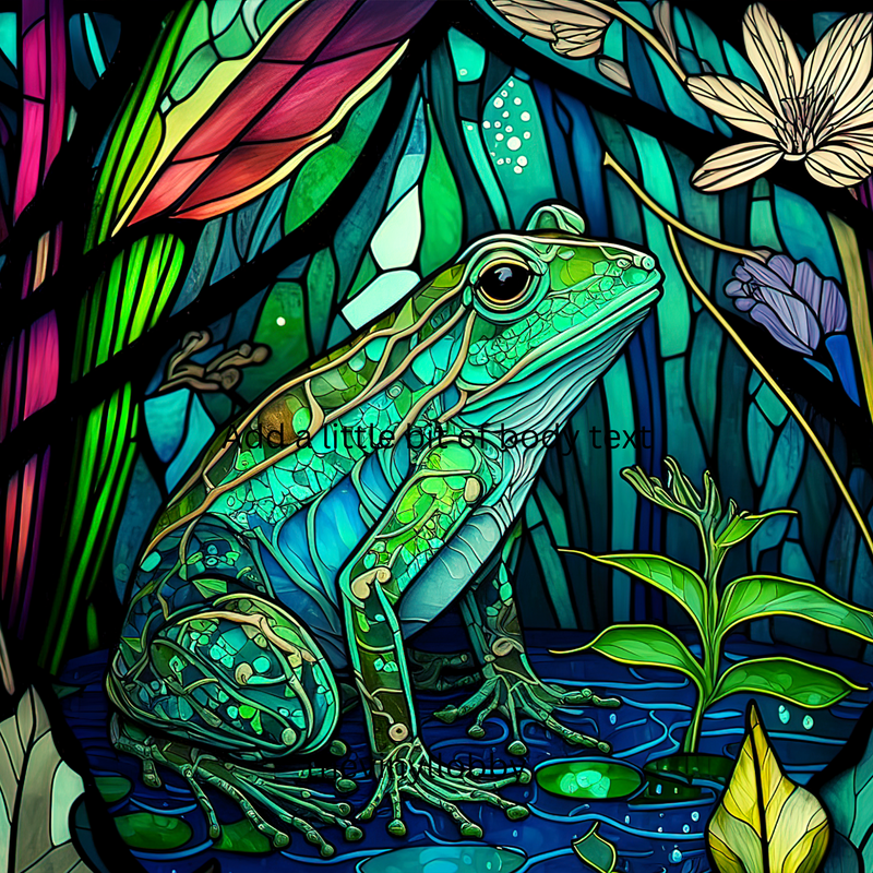 Stained Glass Frog 20oz Skinny Tumbler Printed Paper