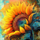 Alcohol Ink Sunflower 20oz Skinny Tumbler Printed Paper