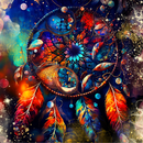 Alcohol Ink Dreamcatcher 20oz Skinny Tumbler Printed Paper