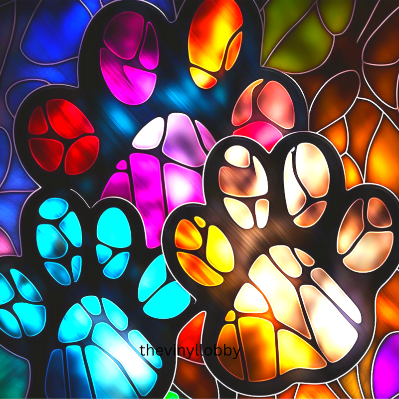 Stained Glass Dog Print 20oz Skinny Tumbler Printed Paper
