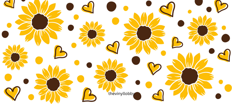 16oz Libby Glass Can Sublimation Print - Sunflower Hearts