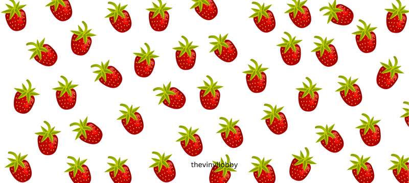16oz Libby Glass Can Sublimation Print - Strawberries