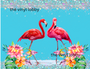 20oz skinny Tumbler Printed Paper - Flamingo's