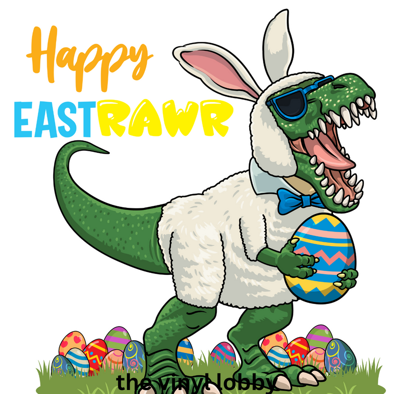 T-Rex Easter Sublimation Print for kids t-shirts