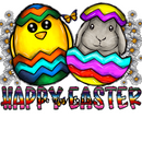 Chick and Rabbit Easter Sublimation Print for kids t-shirts