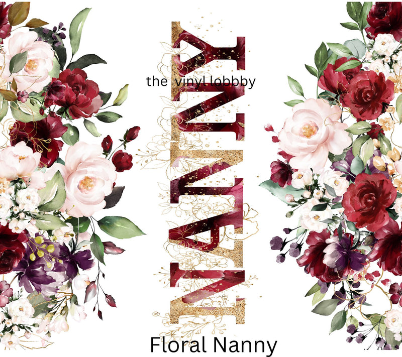 Floral Nanny Flowers 20oz Skinny Tumbler Printed Paper