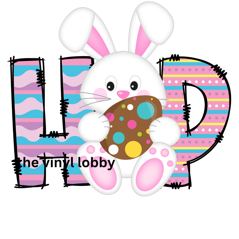 Hop Bunny Sublimation Print for kids t-shirts