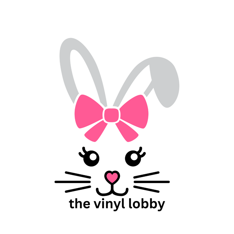 Pink Bow Bunny Head Sublimation Print for kids t-shirts