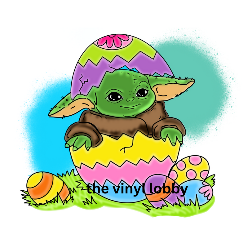 Yoda Easter Sublimation Print for kids t-shirts