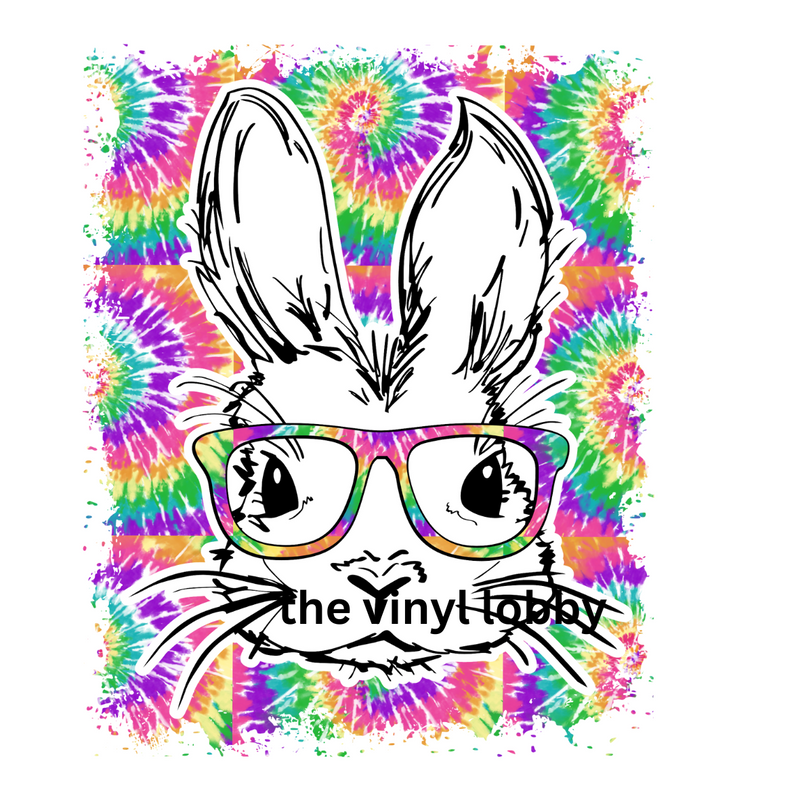 Tye Dye Bunny Sublimation Print for kids t-shirts