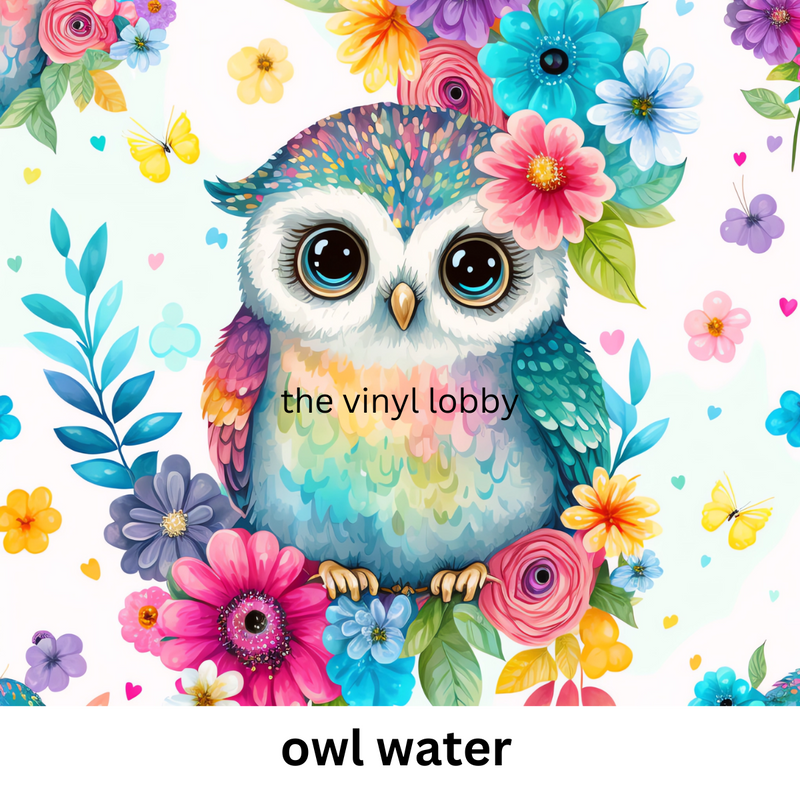 Owl Water 20oz Skinny Tumbler Printed Paper