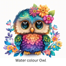 Water Colour Owl 20oz Skinny Tumbler Printed Paper