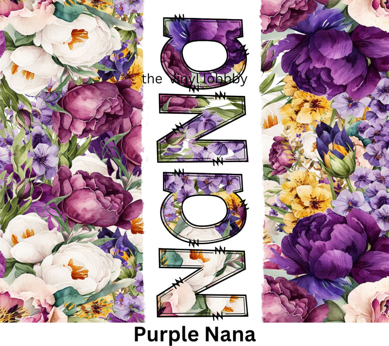 Purple Nana 20oz Skinny Tumbler Printed Paper