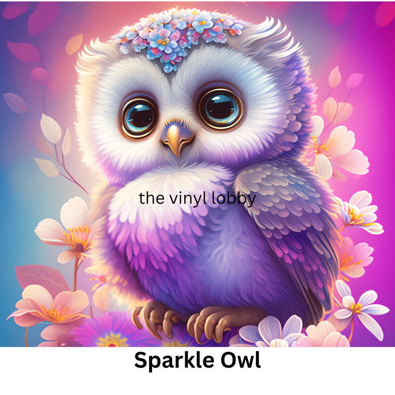 Sparkle Owl 20oz Skinny Tumbler Printed Paper