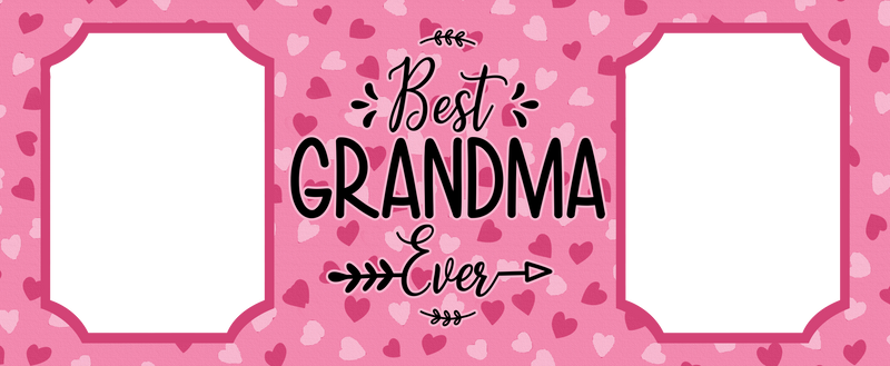 Pink Best Grandma Ever Template with 2 Photos Printed Sublimation Paper for 11oz and 15oz Mugs