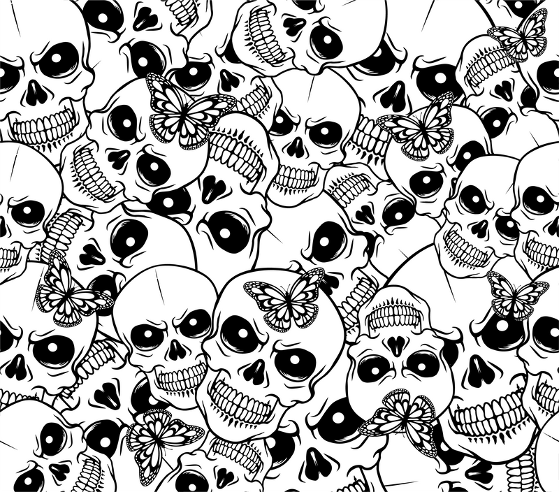 20oz Skinny Tumbler Printed Paper - Butterfly Skulls