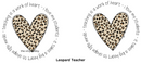 Leopard Teacher printed Sublimation Paper for 11oz mug