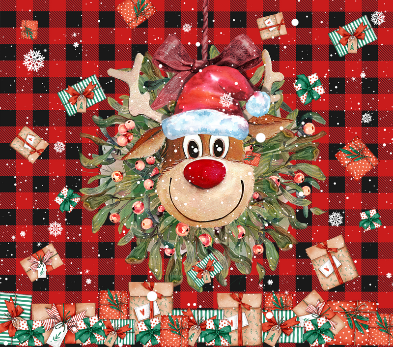 Christmas Reindeer 20oz Skinny Tumbler Printed Paper