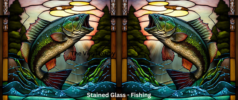 Stained Glass - Fishing printed Sublimation Paper for 11oz mug