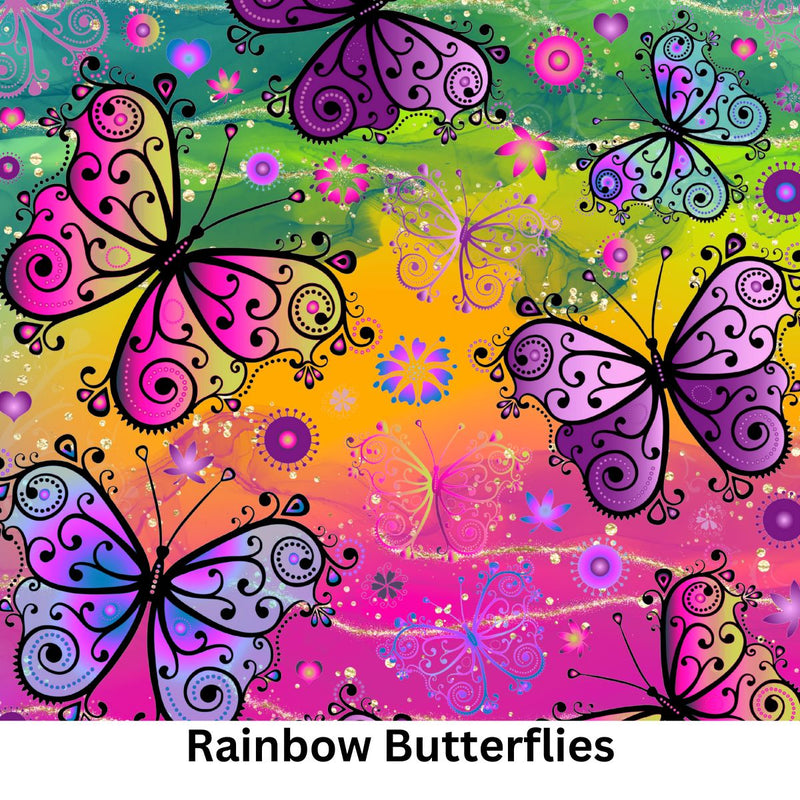 Rainbow Butterflies 20oz Skinny Tumbler printed Paper