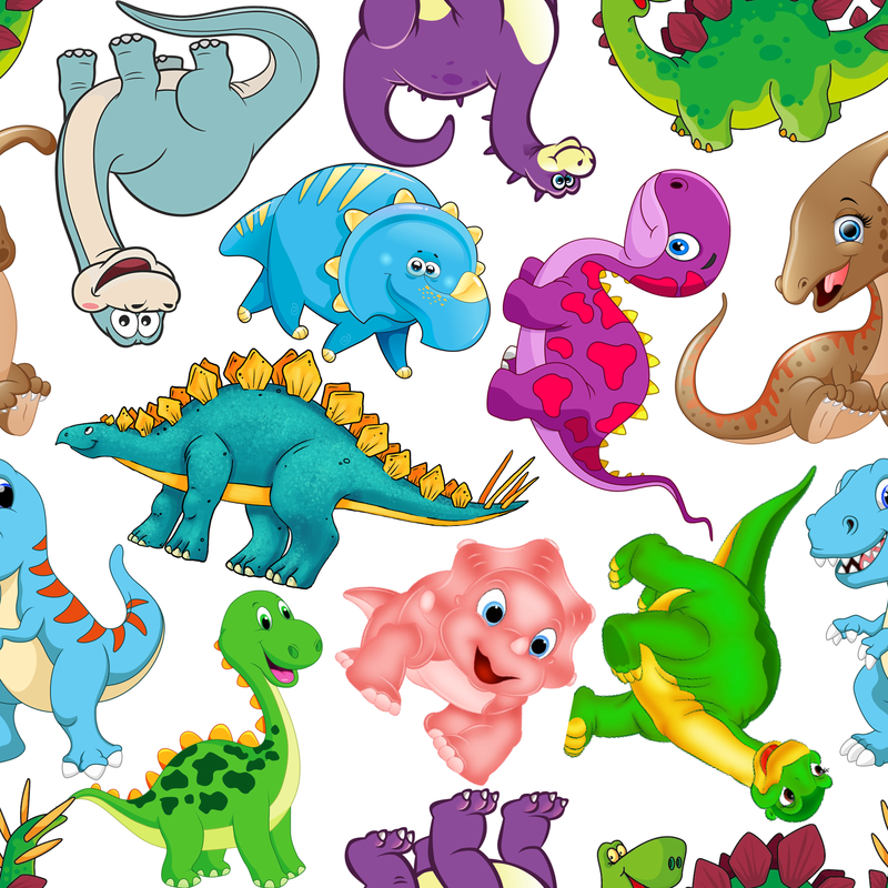 Bright Dinosaurs Sublimation Printed Paper