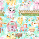 Blue Farm Animals Sublimation Printed Paper