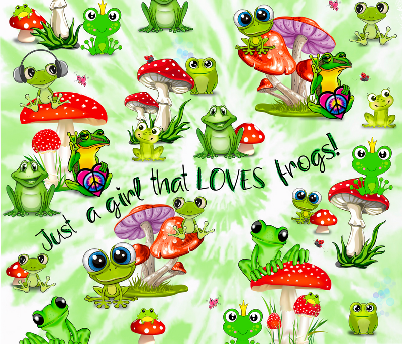 20oz Skinny Tumbler Printed Paper - Cute Frogs