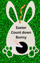 Hanging Bunny Count Down Board 3mm White Acrylic 280mm x 439mm
