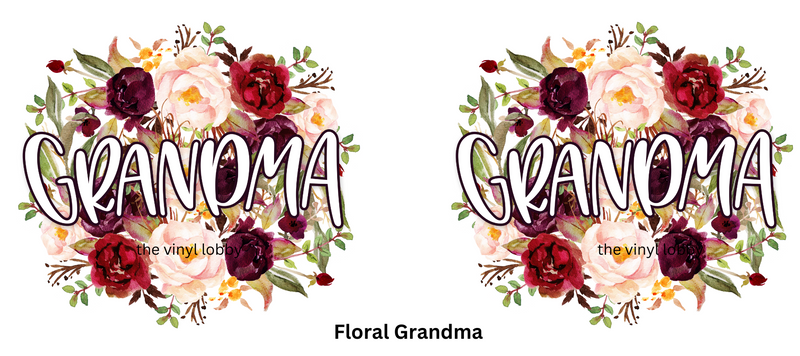 Floral Grandma printed Sublimation Paper for 11oz mug
