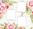 Floral Template with 3 Photo's for 20oz Skinny Tumbler Printed Paper