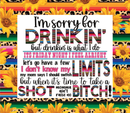 20oz Skinny Tumbler Printed Paper - Sorry For Drinking