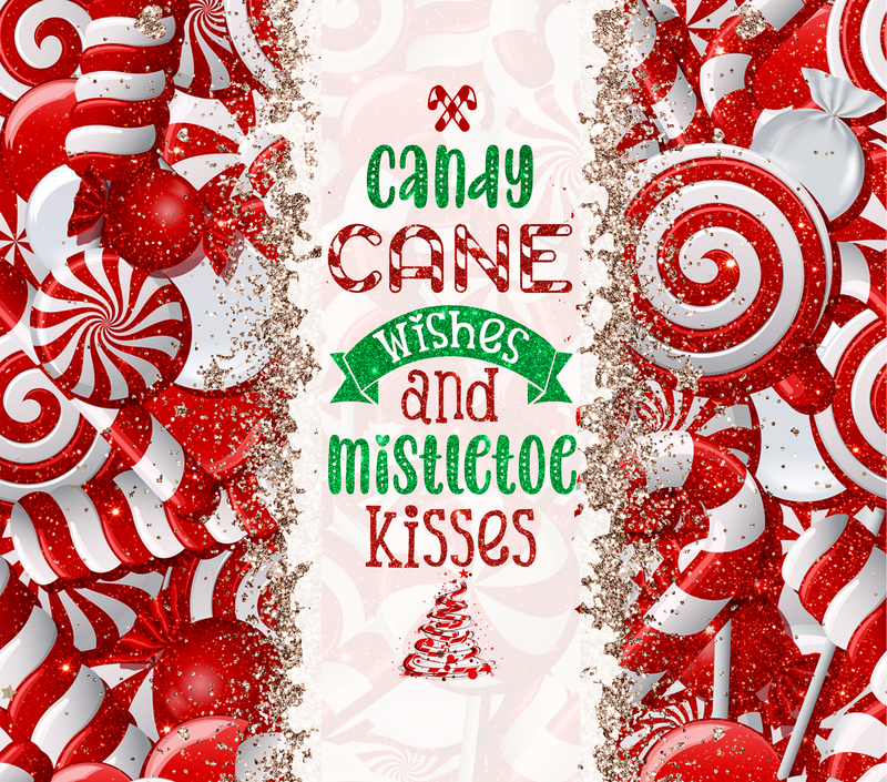Candy Cane Wishes 20oz Skinny Tumbler Printed Paper