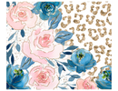 Leopard Blue Floral 20oz Skinny Tumbler Printed Paper