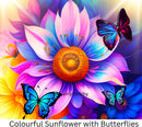 Colourful Sunflower with Butterflies 20oz Skinny Tumbler Printed Paper