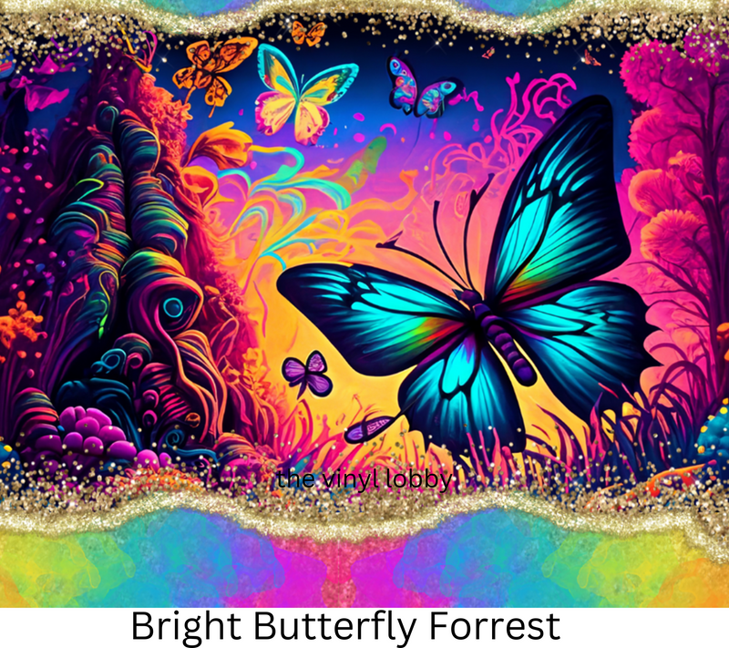 Bright Butterfly Forrest 20oz Skinny Tumbler Printed Paper