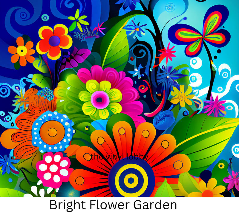 Bright Flower Garden 20oz Skinny Tumbler Printed Paper