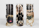20oz Skinny Tumbler Printed Paper - Pug Puppy