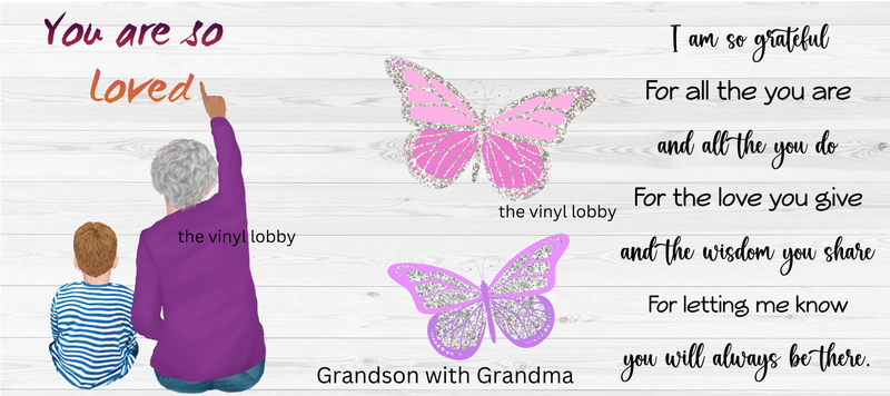 Grandson with Grandma printed Sublimation Paper for 11oz mug