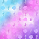 Pink/ Blue Seashells Printed Paper