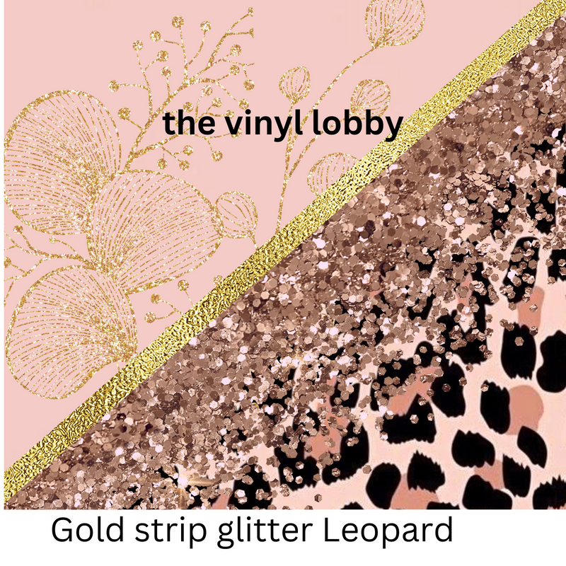 Gold Strip Glitter Leopard 20oz Skinny Tumbler Printed Paper