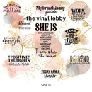 She Is 20oz Skinny Tumbler Printed Paper