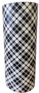 Christmas Plaid White/black Permanent Adhesive Vinyl