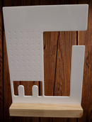 White Earring/Ring/Scruchie Holder with Wooden Stand