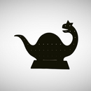 Black Acrylic Dinosaur Studded Earring Holder with Stand