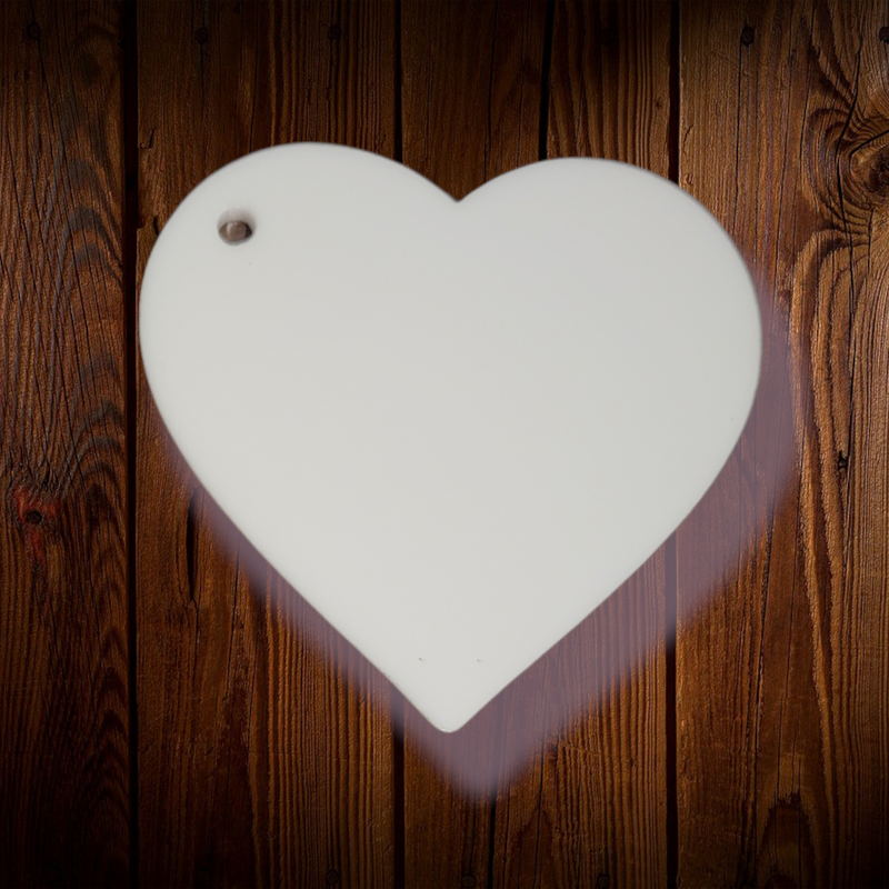 5cm Acrylic Heart Keyring White 3mm