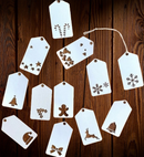 Christmas Parcel/Bag Tags 3mm White Acrylic 12pkt