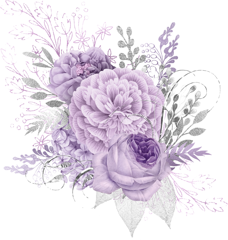 Purple Roses Bouquet Sublimation Printed Paper